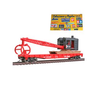 Vagón plataforma con grúa maderera Canadian Pacific