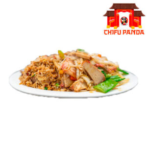 CHANCHO CON VERDURAS Y CHAUFA